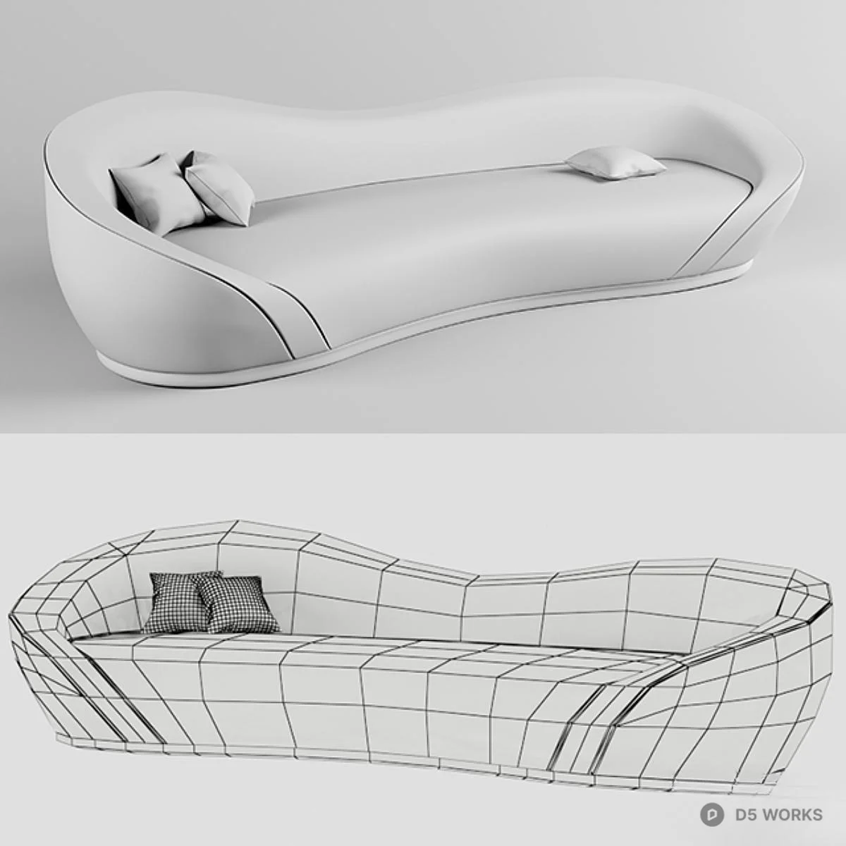 Minimalist Upholstered Armchair 3d model thumbnail 2