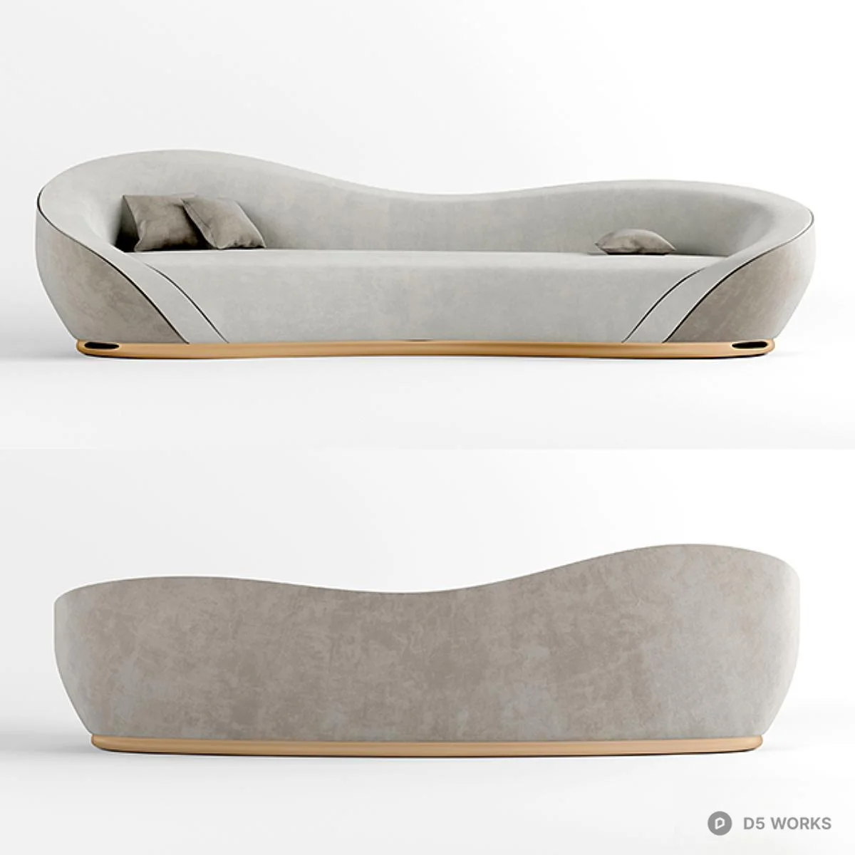 Minimalist Upholstered Armchair 3d model thumbnail 5
