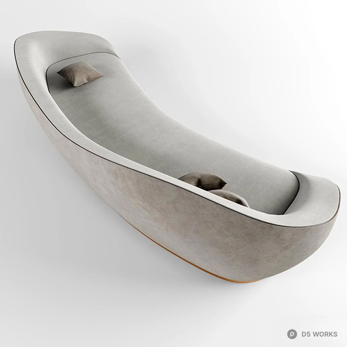 Minimalist Upholstered Armchair 3d model thumbnail 4