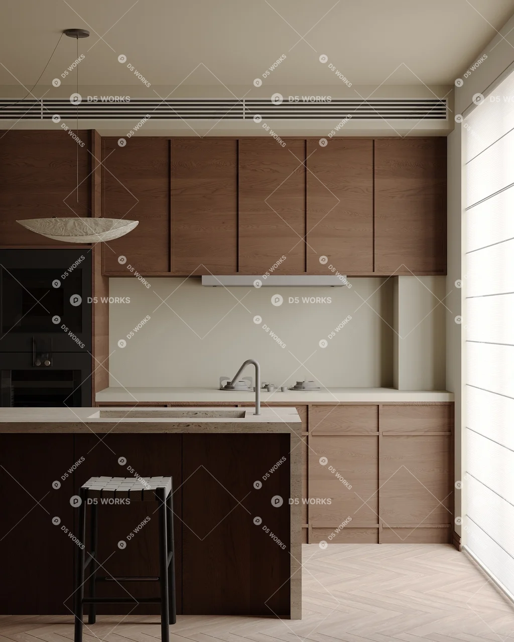 Japanese Open Kitchen 3d model thumbnail 3