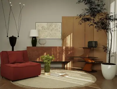 Mid-Century Modern Furniture Set 3d model