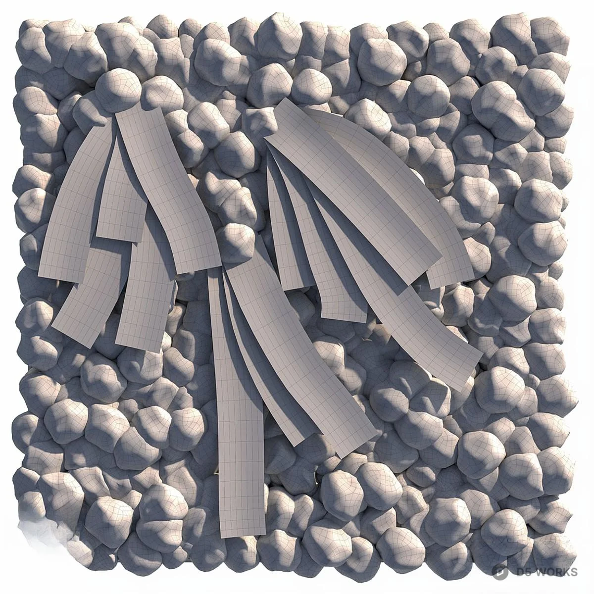 Green Moss Wall Panel 3d model thumbnail 3