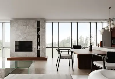 Modern Open Plan Living Dining Space 3d model