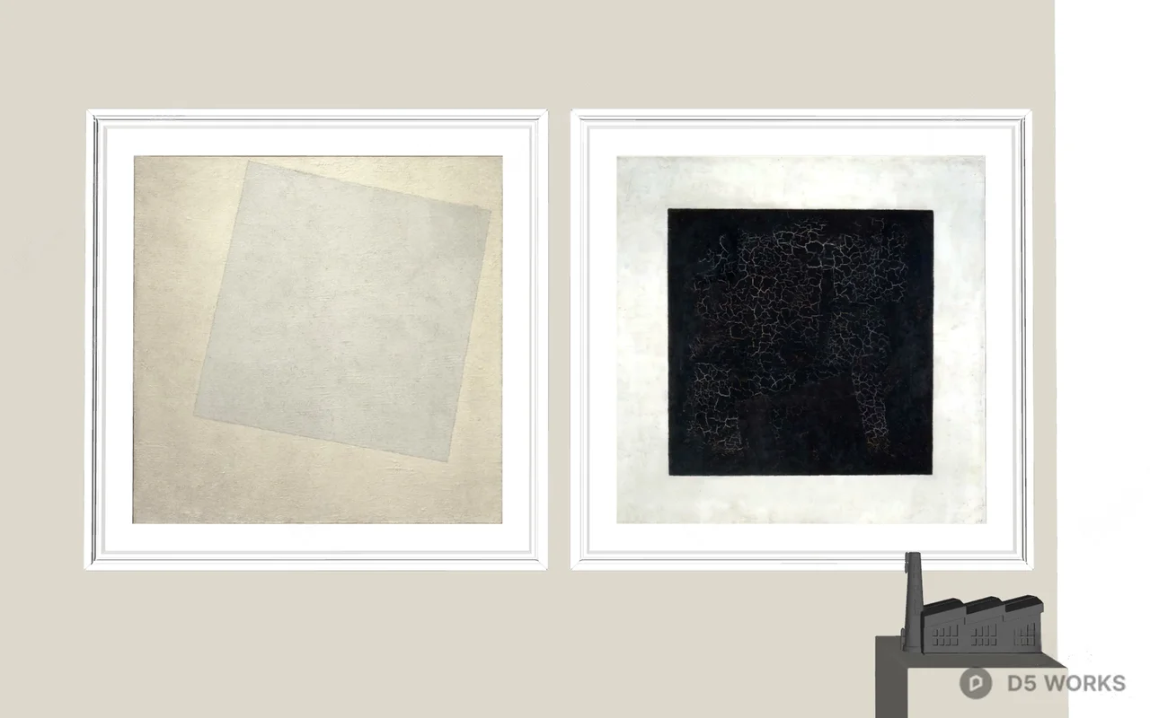 Minimalist Dual Frame Wall Art 3d model thumbnail 2