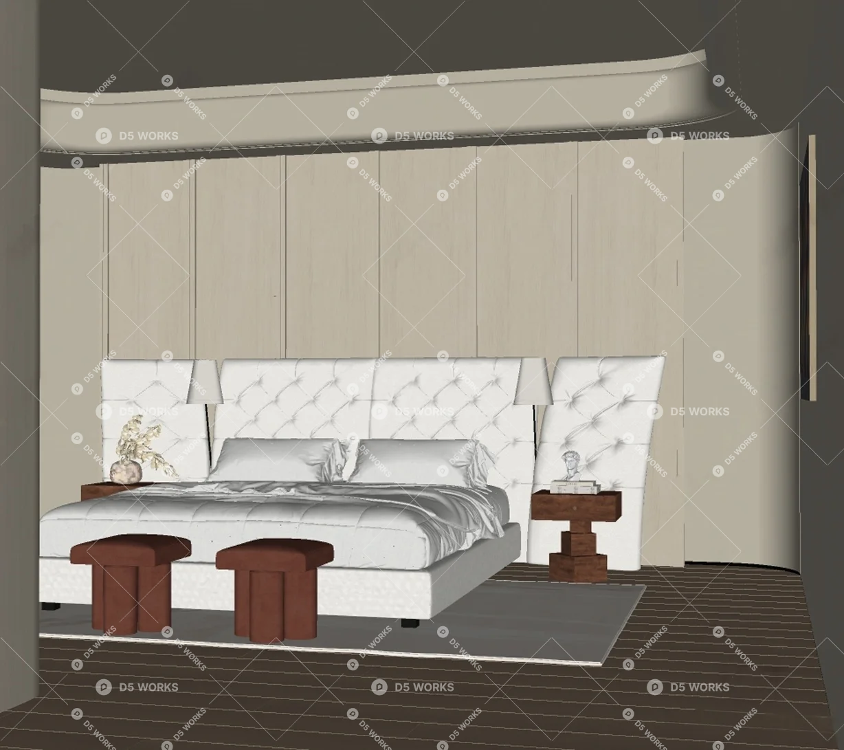Modern Home Bedroom 3d model thumbnail 2