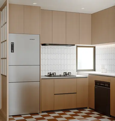 Modern Closed Kitchen 3d model