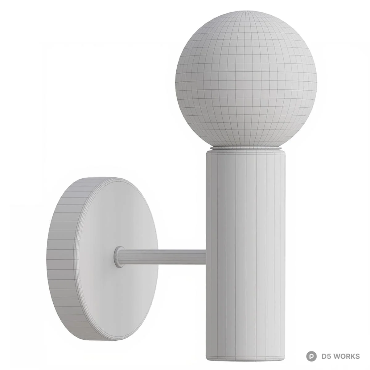 Marble And Brass Wall Lamp 3d model thumbnail 3