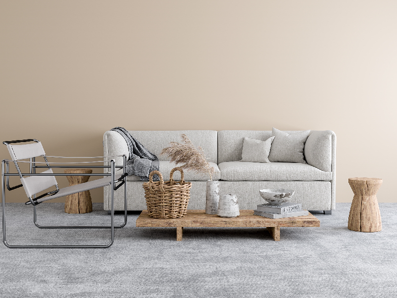 Wooden Sofa & Side Table Set