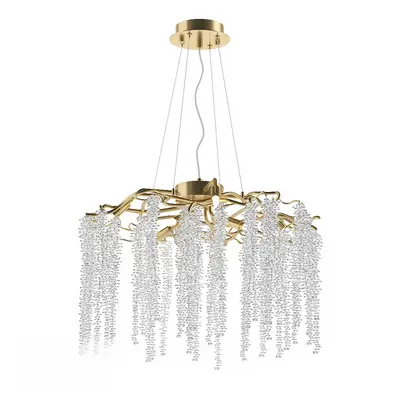 Crystal Tassel Chandelier With Gold Branch Structure 3d model