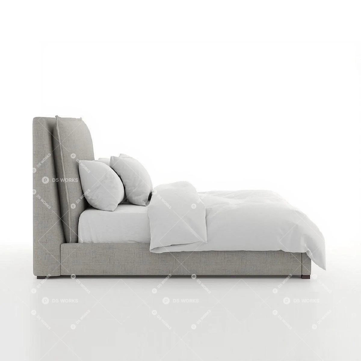Modern Double Bed 3d model thumbnail 3