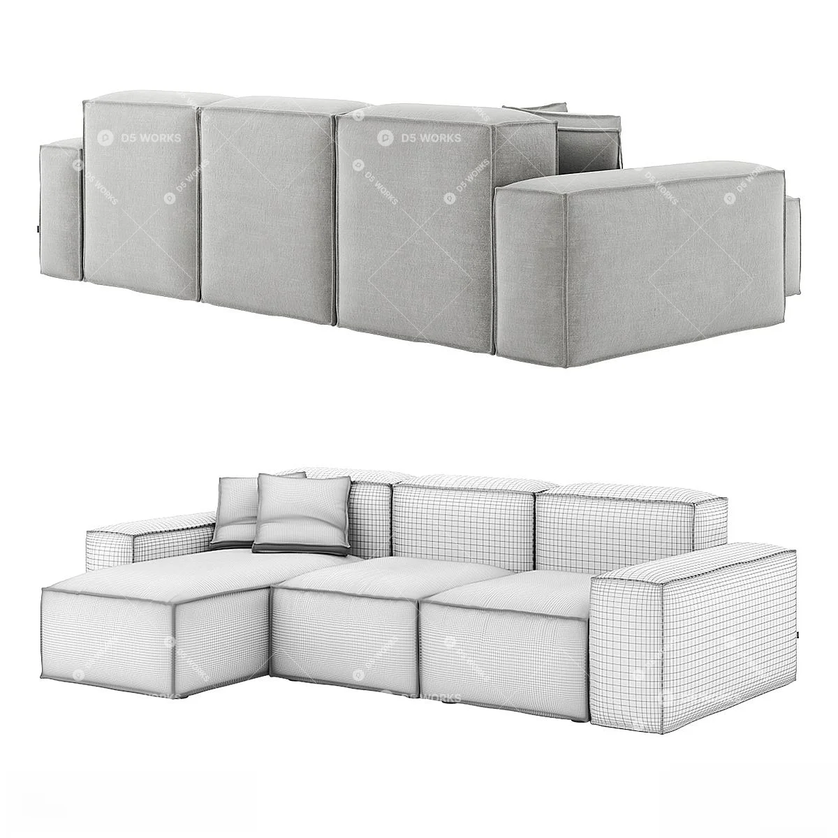 Three-seater Sofa 3d model thumbnail 5