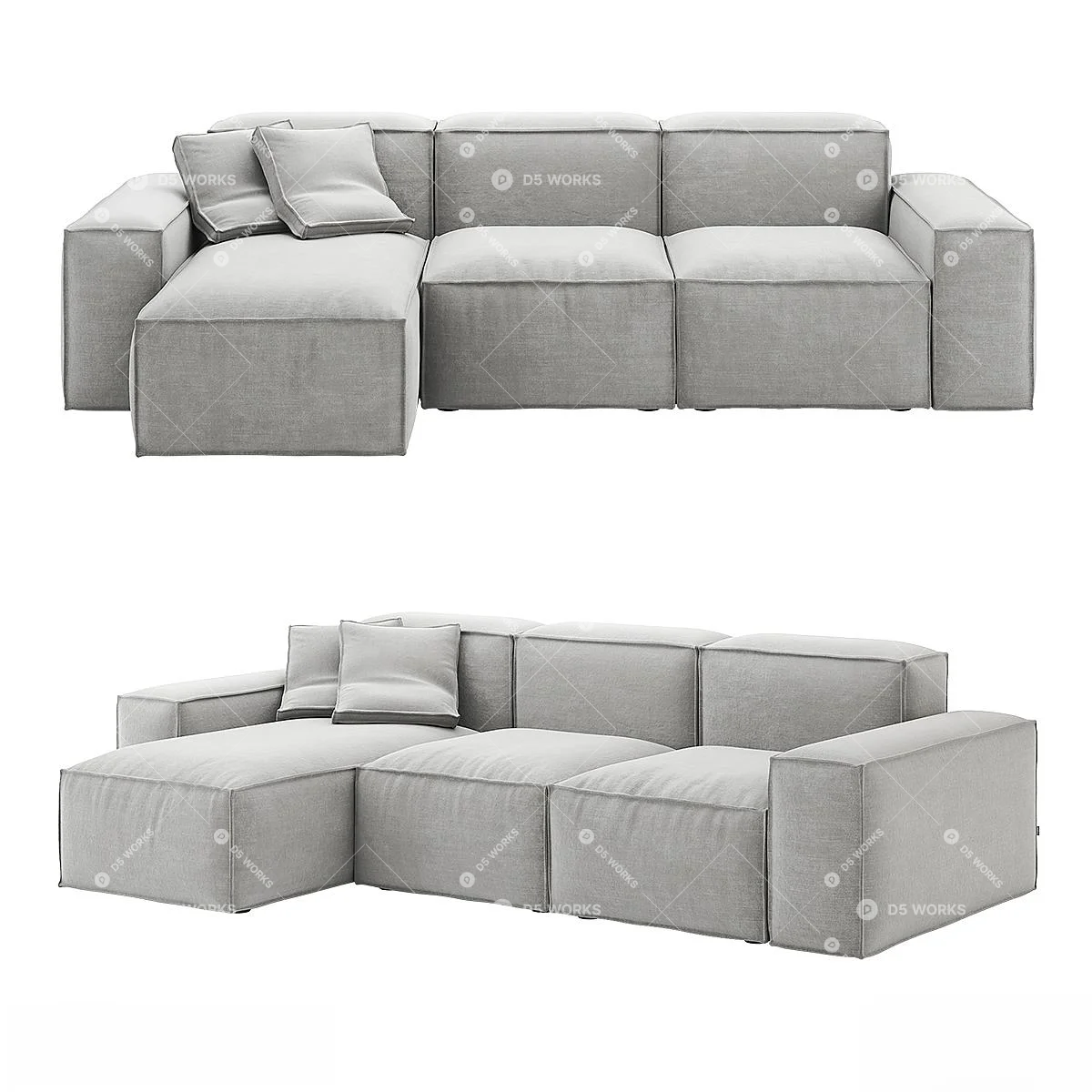 Three-seater Sofa 3d model thumbnail 4