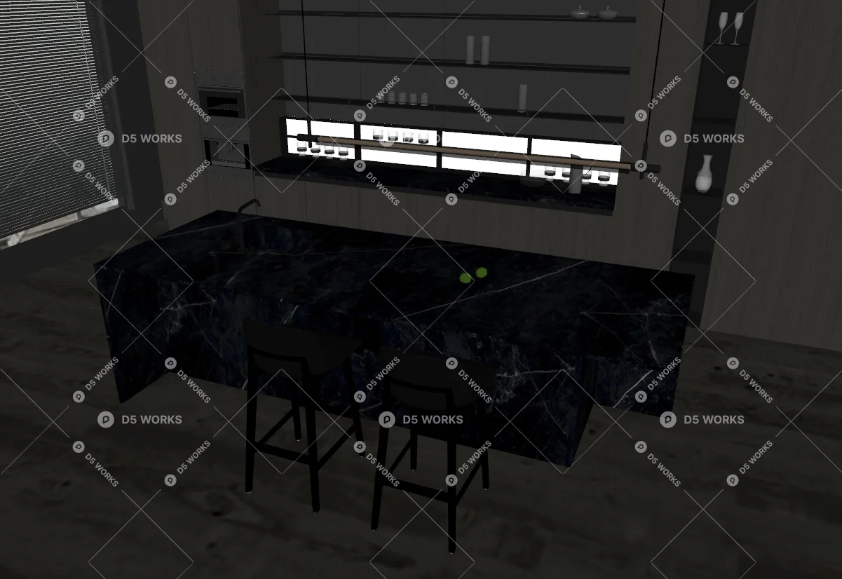 Italian Island counter 3d model thumbnail 2