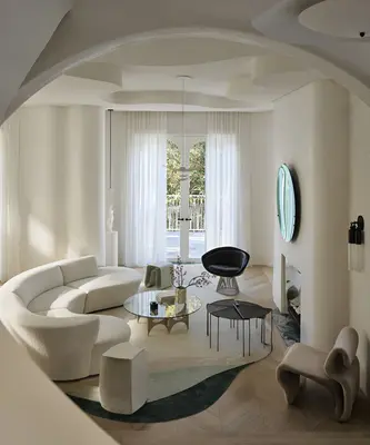 Creamy Villa Living Room