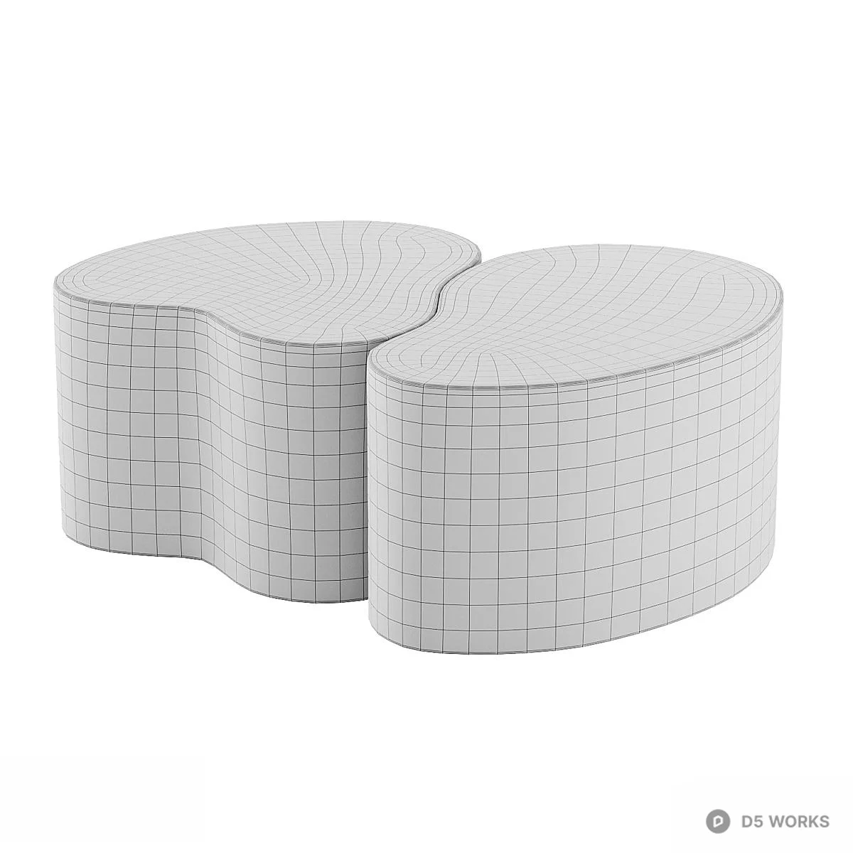 Minimalist Gold Metal Side Table 3d model thumbnail 3