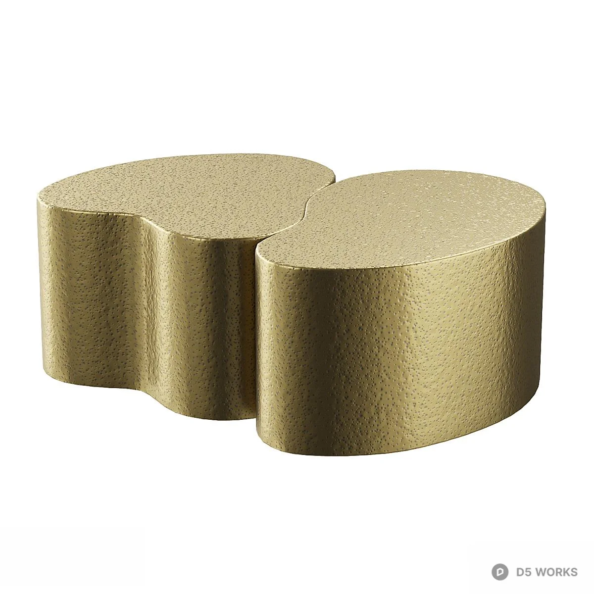 Minimalist Gold Metal Side Table 3d model thumbnail 2