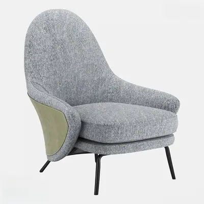Two Tone Fabric Lounge Chair 3d model