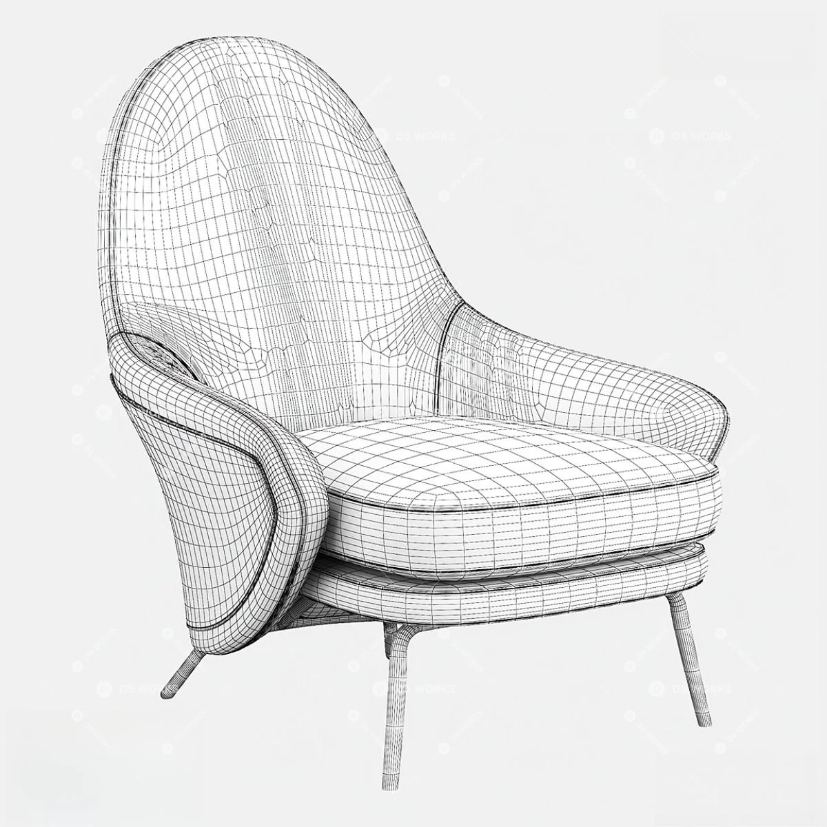 Modern Armchair 3d model thumbnail 2
