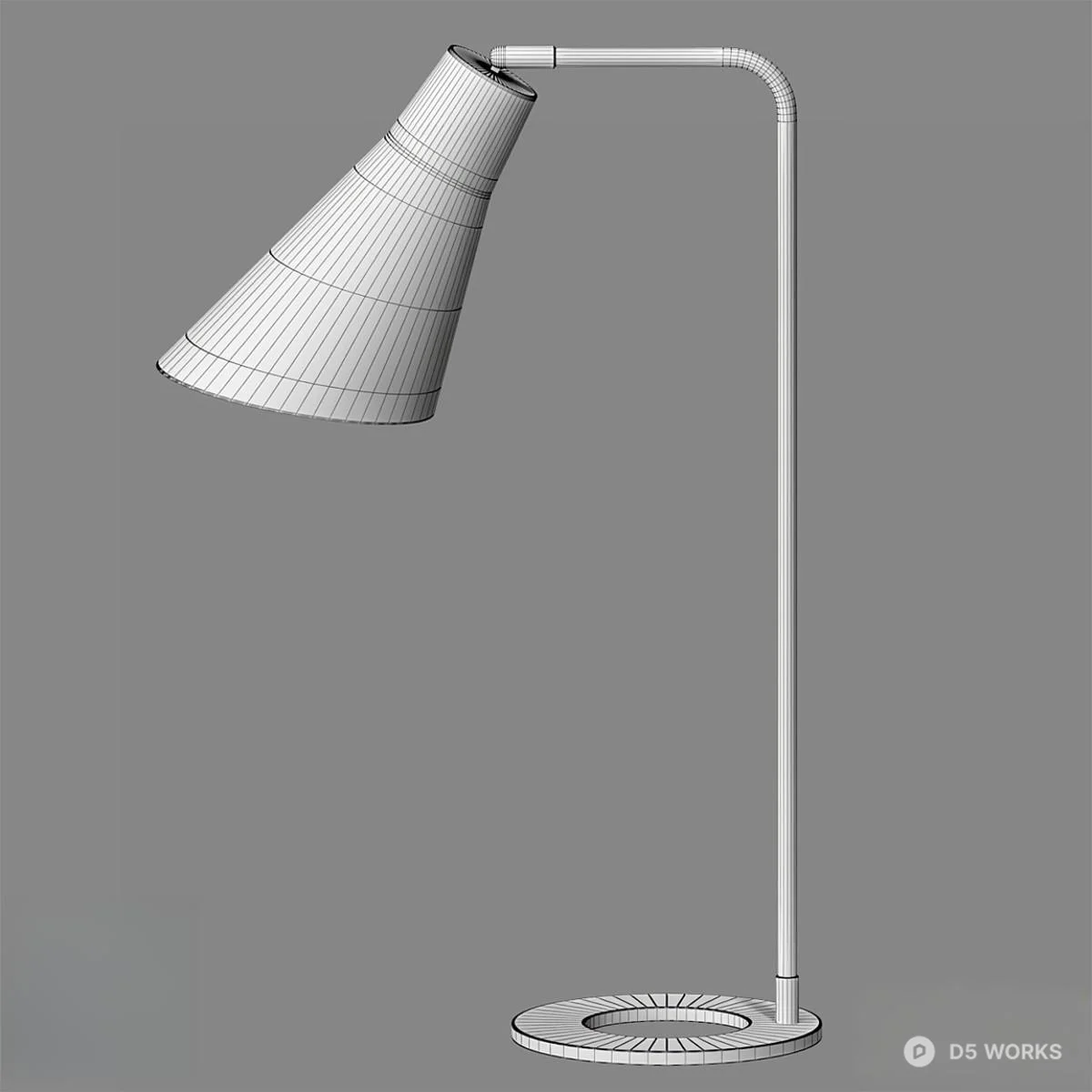 Minimalist Black Metal Table Lamp With Brass Accents 3d model thumbnail 2