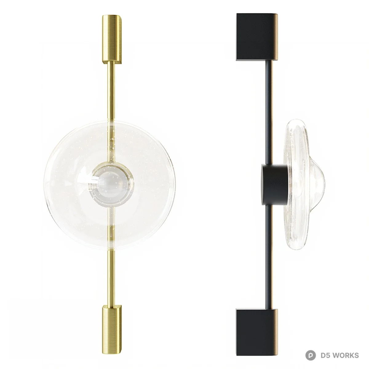 Modern Glass Wall Lamp 3d model thumbnail 2