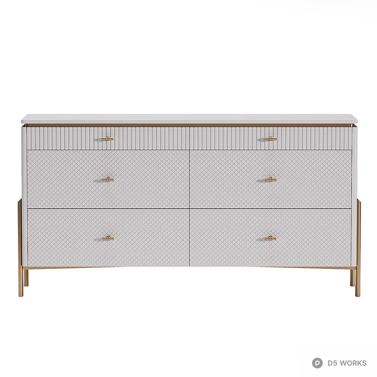 Geometric Patterned Minimalist Dresser 3d model thumbnail 2