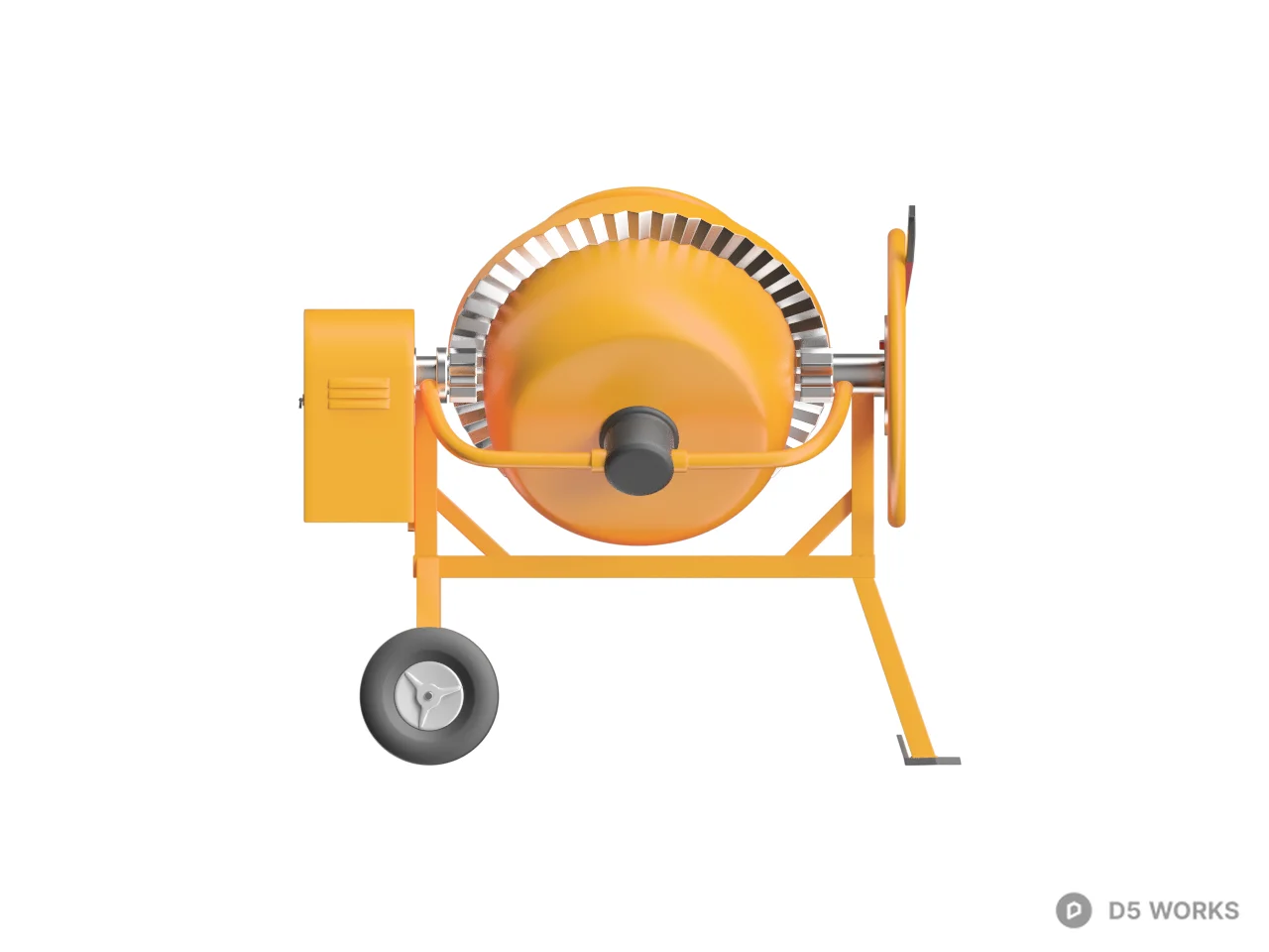 Portable Concrete Mixer 3d model thumbnail 2