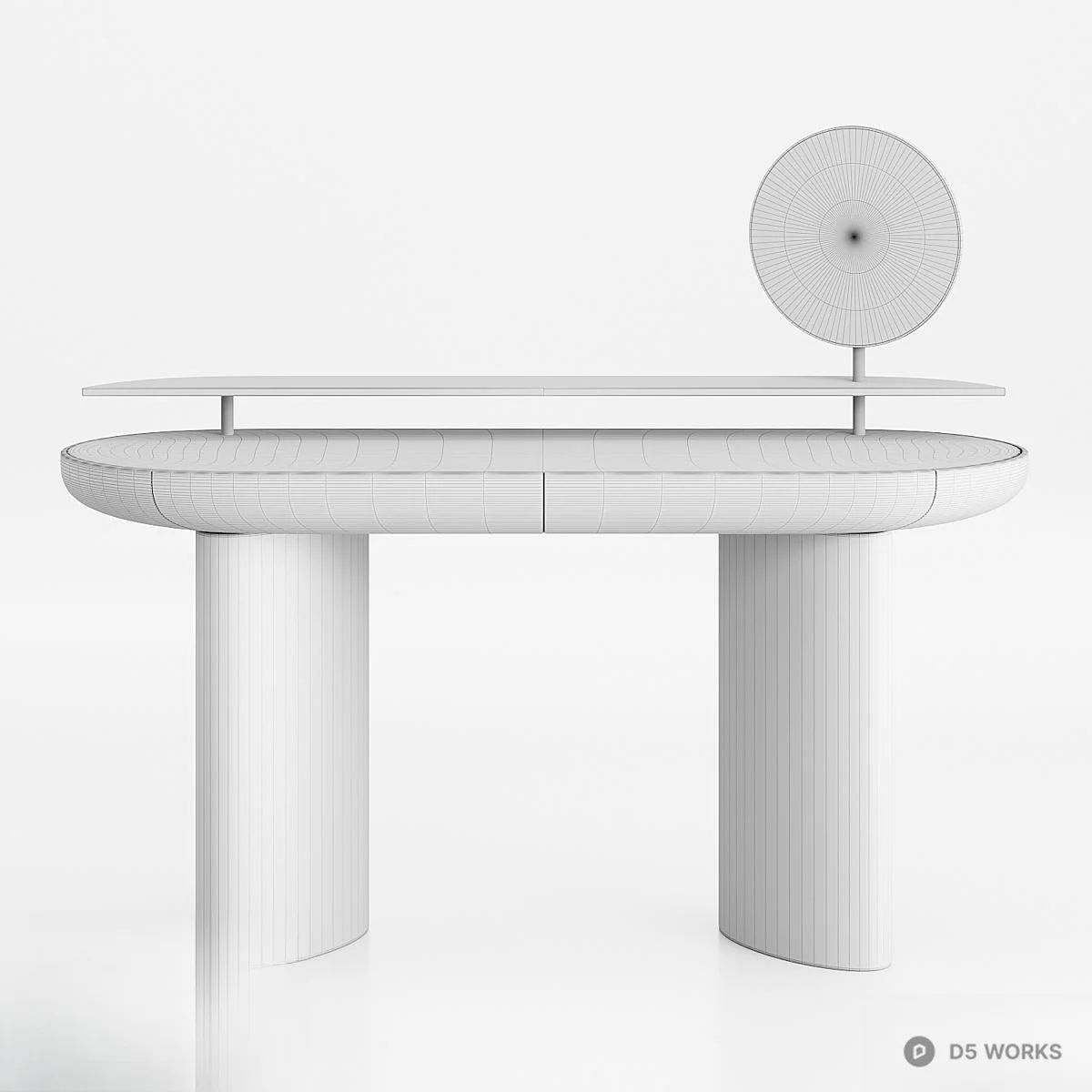Minimalist Glossy Dressing Table 3d model thumbnail 7