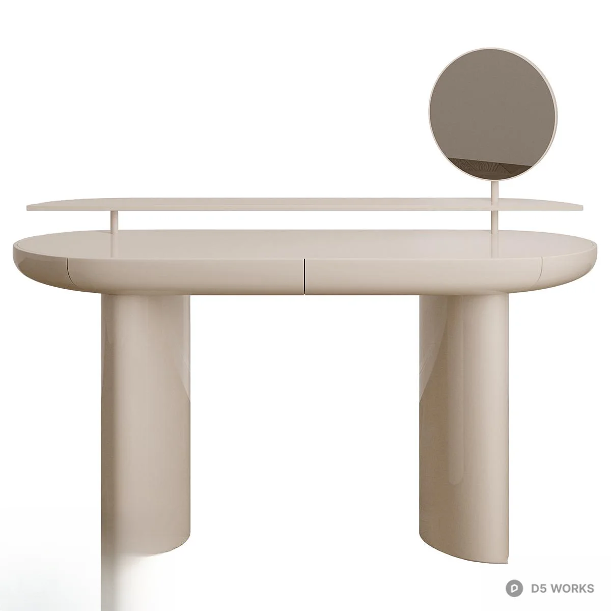 Minimalist Glossy Dressing Table 3d model thumbnail 6