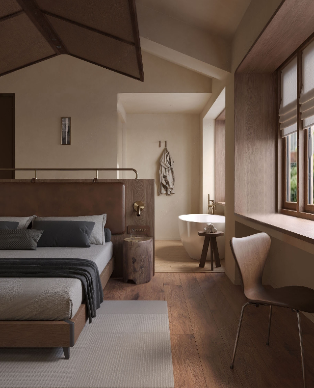 Mid-Century Modern BnB Bedroom