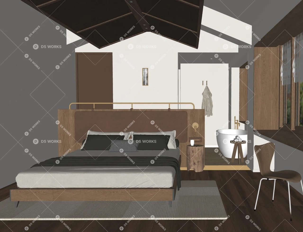 BnB Bedroom 3d model thumbnail 2