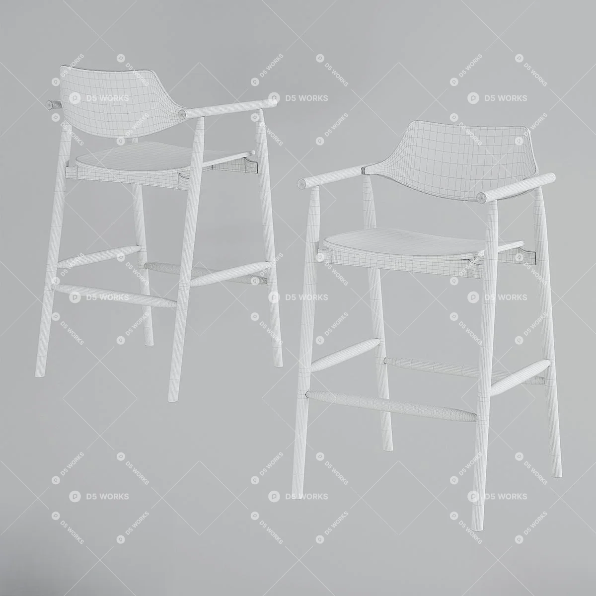 Bar Chair 3d model thumbnail 2