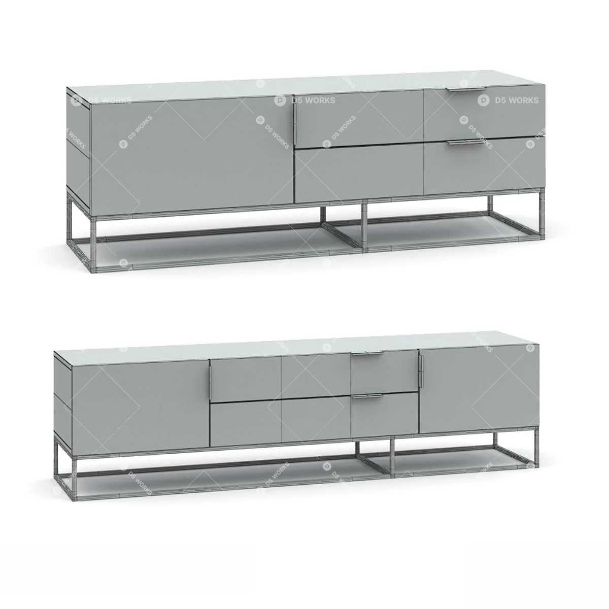 Modern TV Cabinet 3d model thumbnail 2