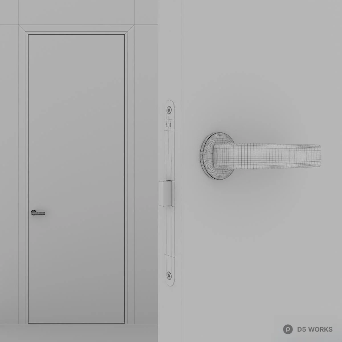 Minimalist Hidden Door 3d model thumbnail 4