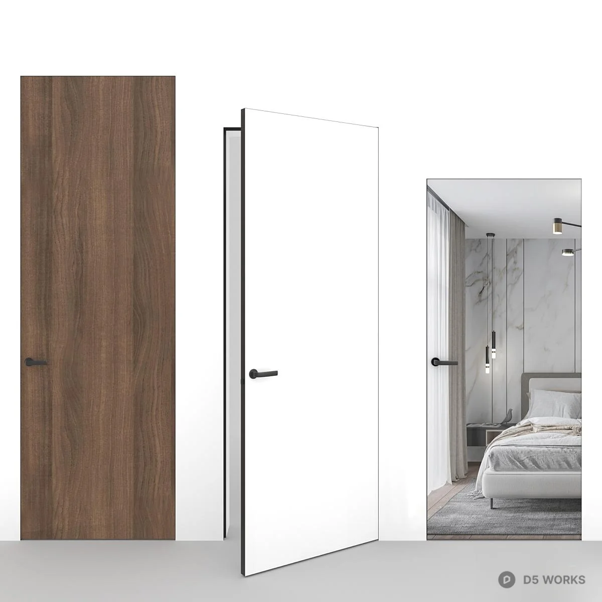Minimalist Hidden Door 3d model - Image 1