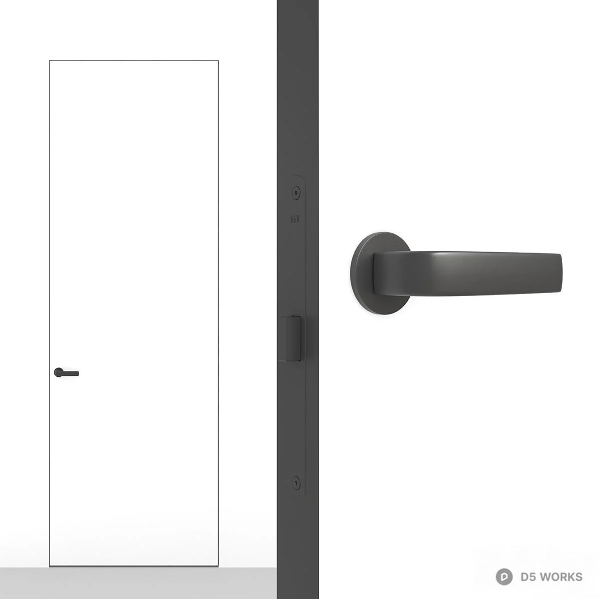 Minimalist Hidden Door 3d model thumbnail 3