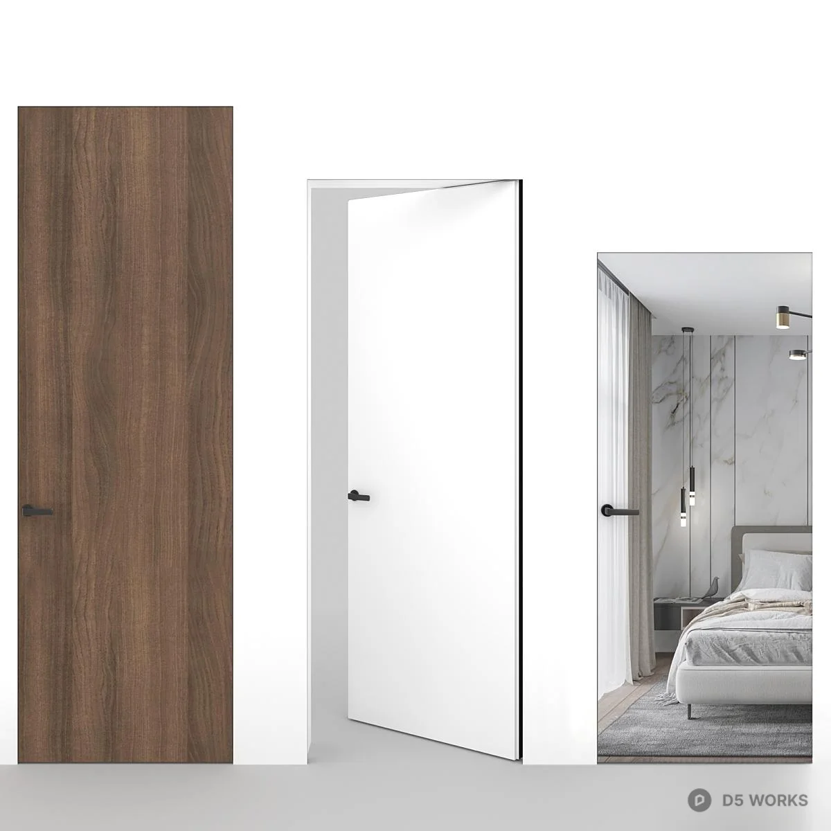 Minimalist Hidden Door 3d model thumbnail 2