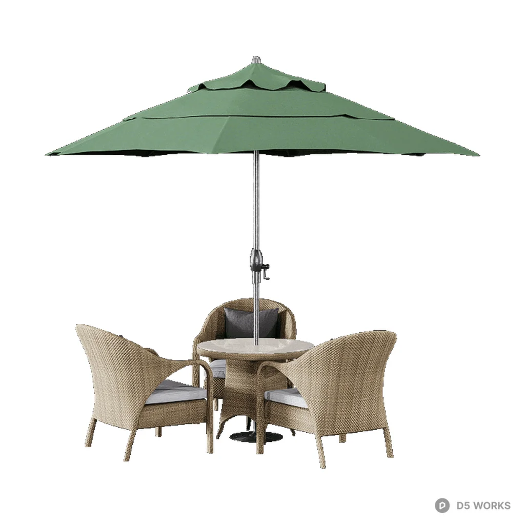 Outdoor dining set 02 3d model - Image 1