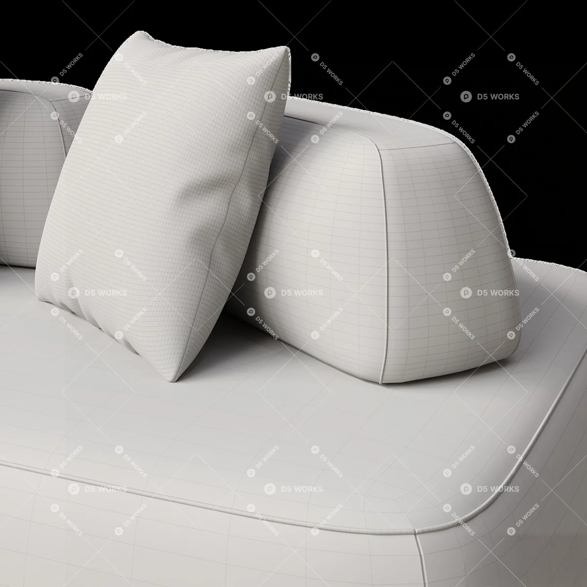 Organic Modern Modular Sofa 3d model thumbnail 4