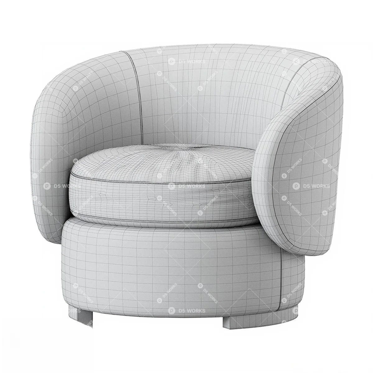 Contemporary Single Sofa 3d model thumbnail 2