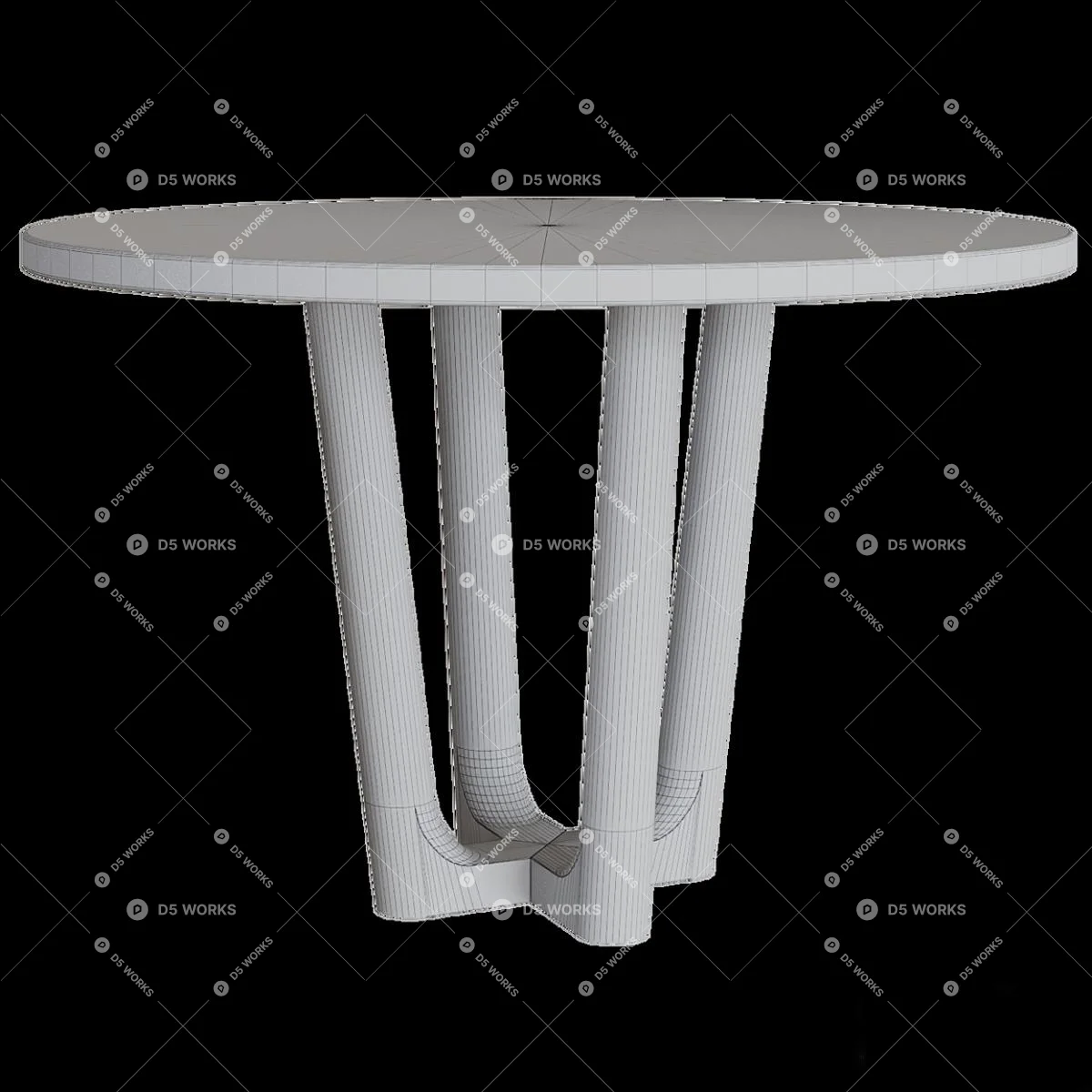 Minimalist Round Side Table 3d model thumbnail 3