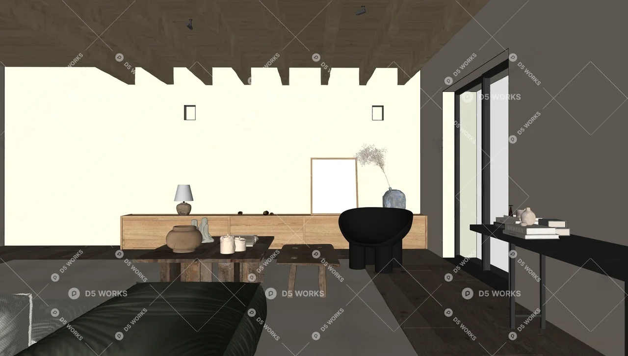 Japanese Home Living Room 3d model thumbnail 2
