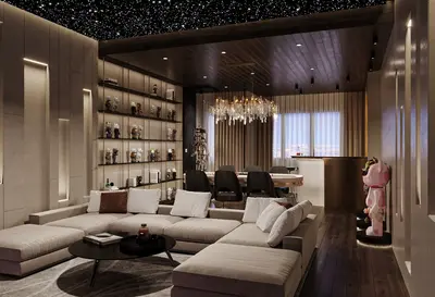Modern Luxury Entertainment Room With Starry Ceiling 3d model