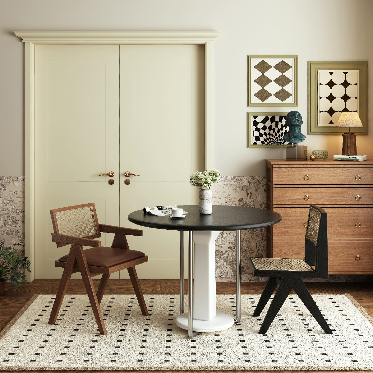 Modern Dining Table & Chairs Set