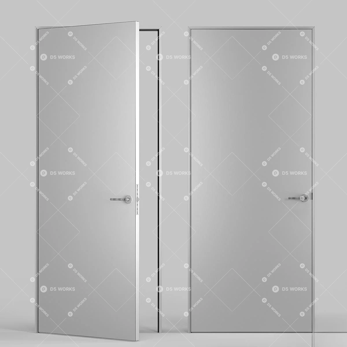 Modern Single Door 3d model thumbnail 3