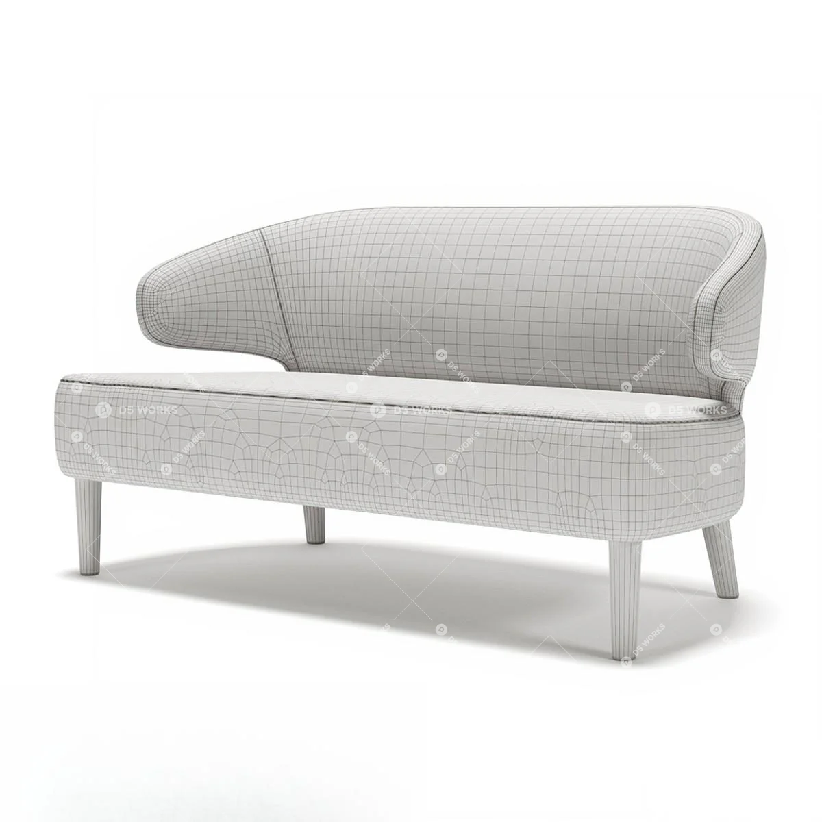 Scandinavian Two-seater Sofa 3d model thumbnail 4