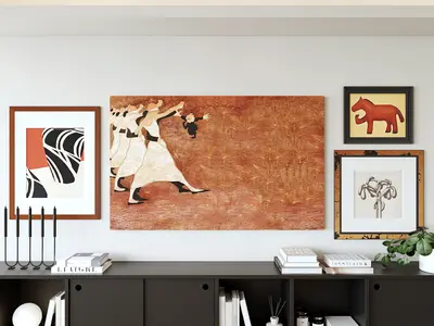 Mid-Century Modern Wabi-Sabi Paintings