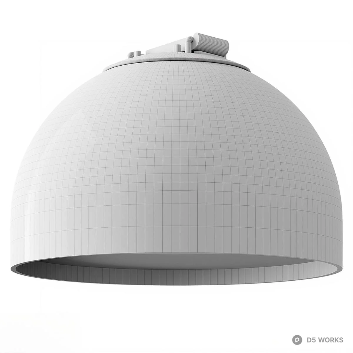 Matte Terracotta Dome Pendant Light 3d model thumbnail 7