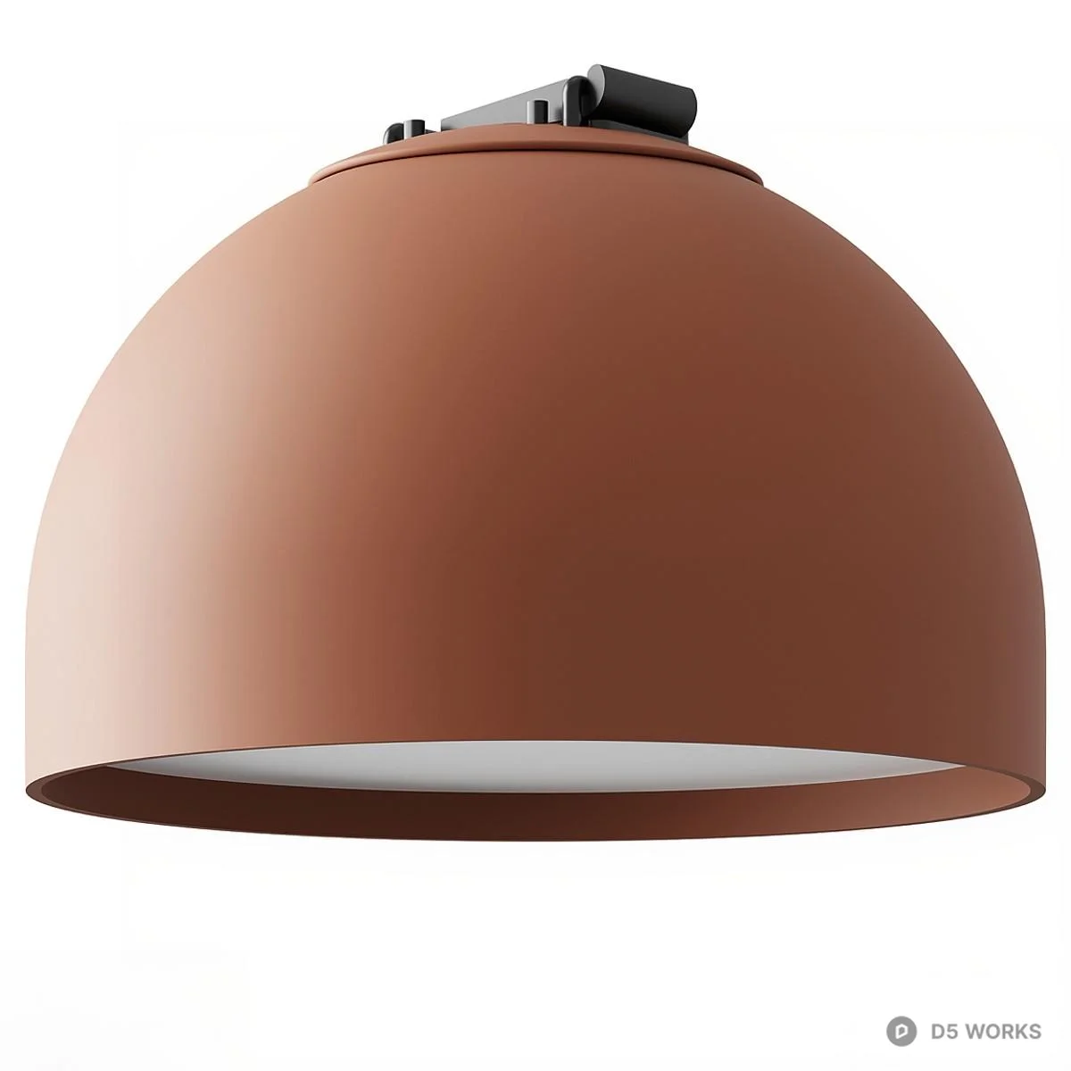 Matte Terracotta Dome Pendant Light 3d model thumbnail 2