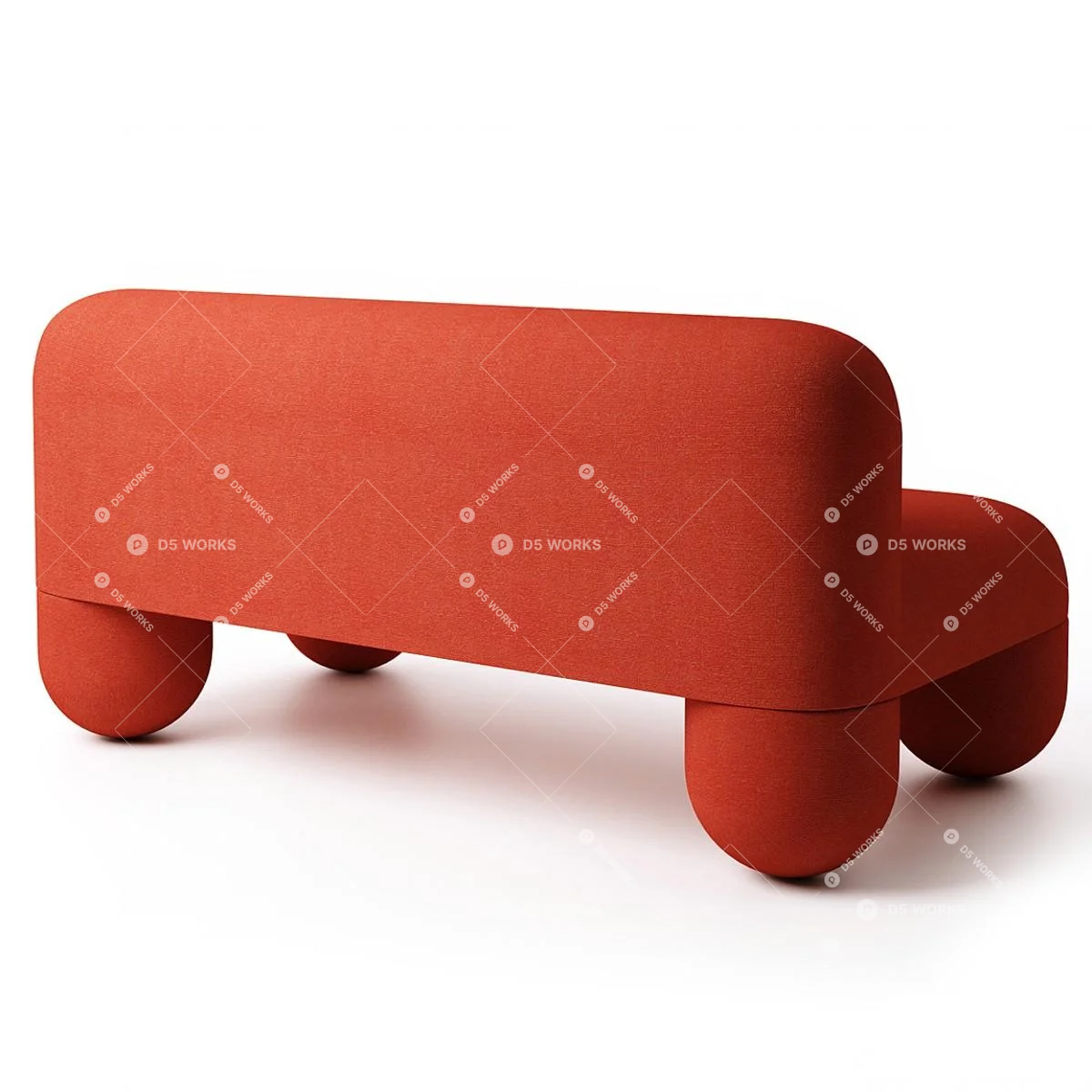 Modern Two-seater Sofa 3d model thumbnail 4