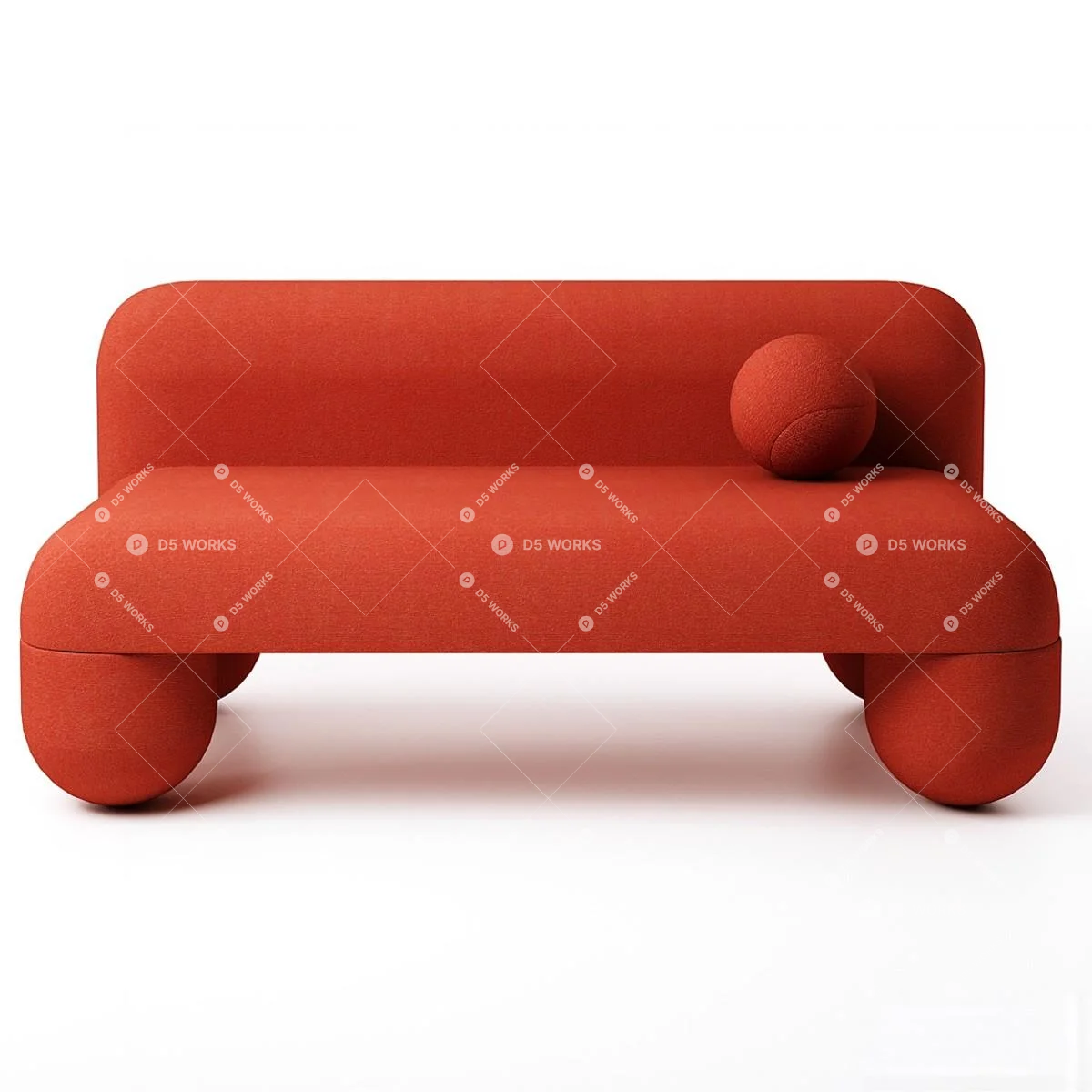 Modern Two-seater Sofa 3d model thumbnail 2